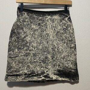 Vintage Made In The Shade 90s Mini Denim Jean Skirt Sz 9 Black Acid Wash USA